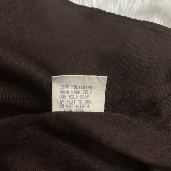 Vintage 90s Brown Chiffon Midi Dress Asymmetrical Hem Fairy Ethereal Earthy Sz M - Picture 12 of 12